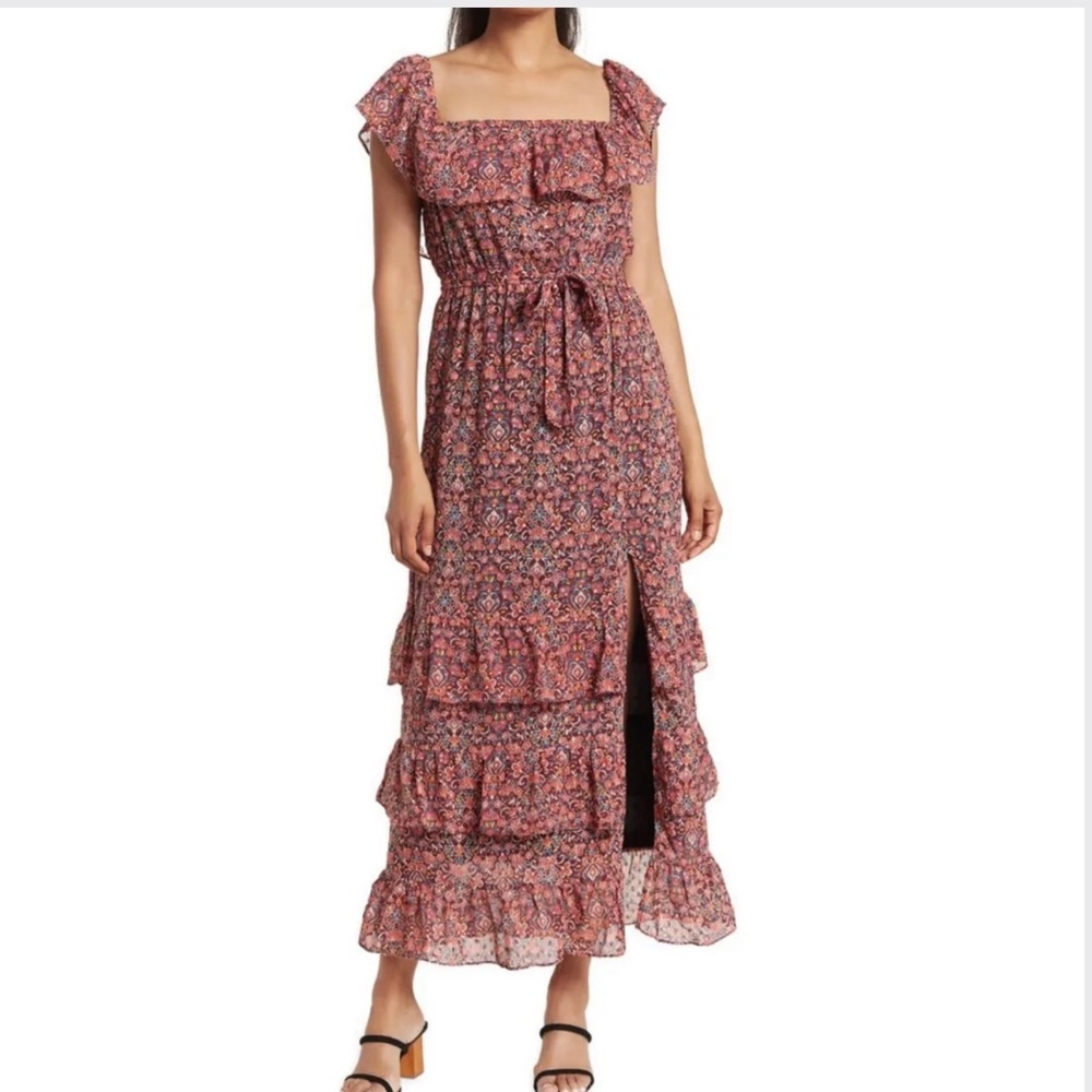 New DR2 by Daniel Rainn Ruffle Tiered Floral Maxi Dress
